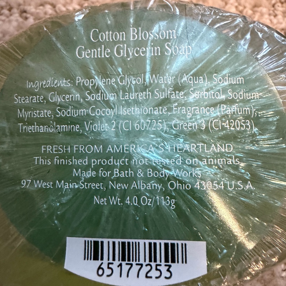 Bath & Body Works Cotton Blossom Gentle Glycerin Soap - Green